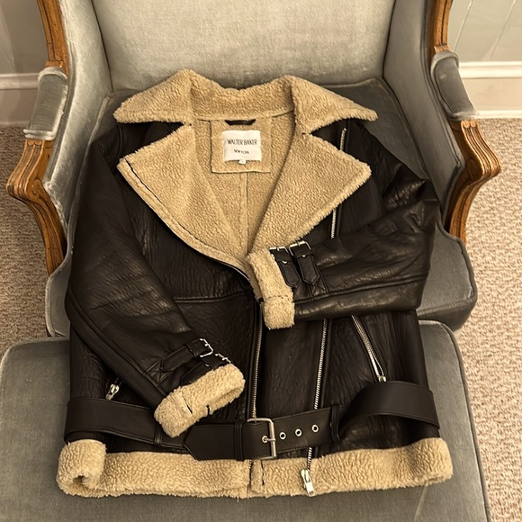 Walter Baker Jackets & Blazers - Walter Baker Sheep Leather Motto Coat